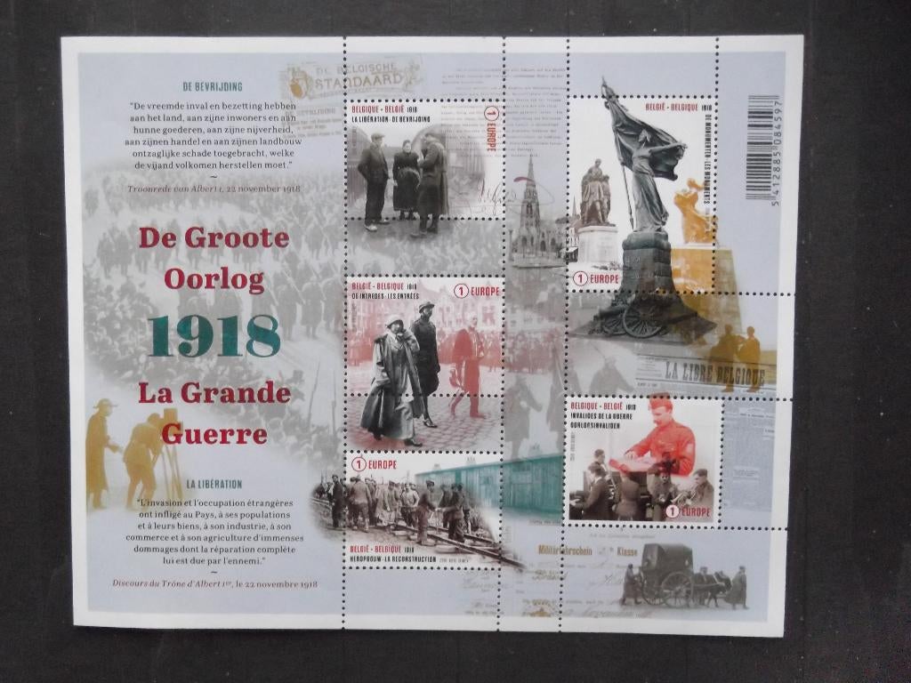 BL268 De Groote Oorlog 1918 La Grande Guerre, Postzegels en Munten, Postzegels | Europa | België, Ophalen of Verzenden, Postfris