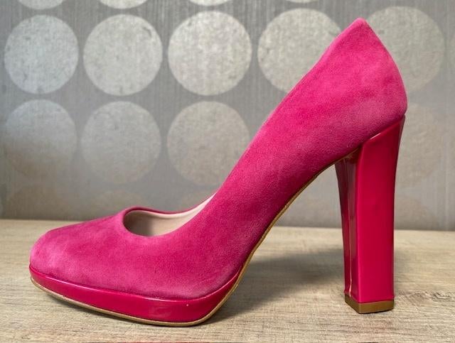 NIEUW! TAUPAGE Plateau pumps in felroze suède maat 37, Pumps, Nieuw, Ophalen of Verzenden, Roze