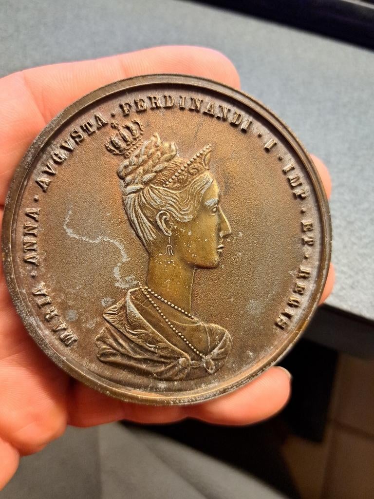 bronzen medaille  1836 Maria Anna van Oostenrijk, Enlèvement