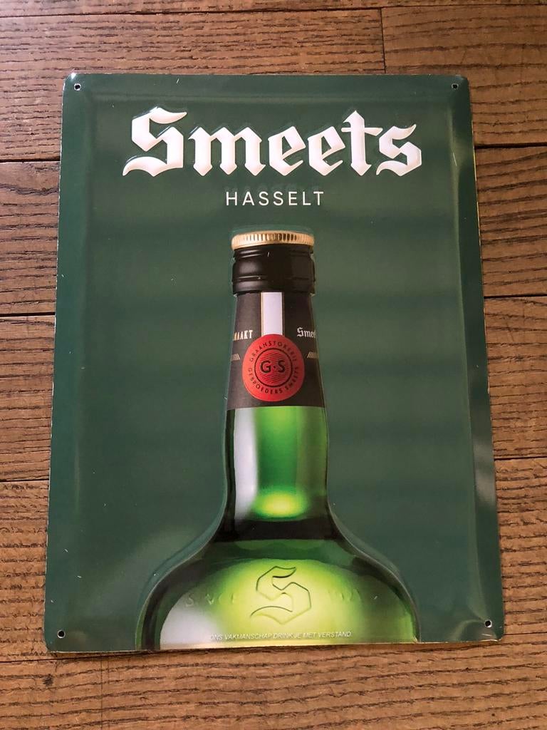 SMEETS HASSELT reclamebord blik, Ophalen of Verzenden, Zo goed als nieuw, Reclamebord