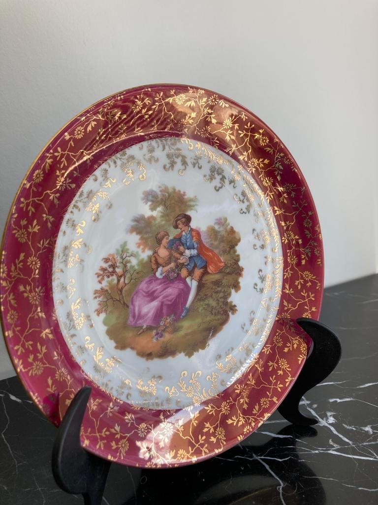 HK Bavaria - assiette - 24 carats - Fragonard - Allemagne, Enlèvement ou Envoi