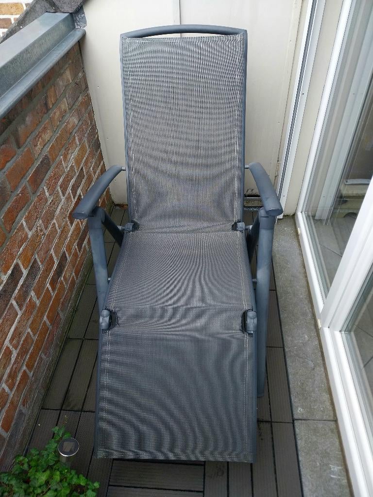 Chaise relax de jardin grise, Enlèvement, Utilisé, Aluminium, Pliant