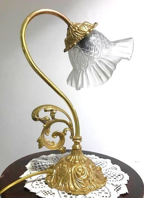 Lamp brons goud verguld Art-Nouveau Antiek✨😍💎💑🎁😊, Ophalen of Verzenden