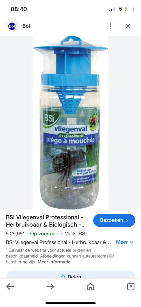Piège à mouches biologique écologique réutilisable BSI, Enlèvement ou Envoi