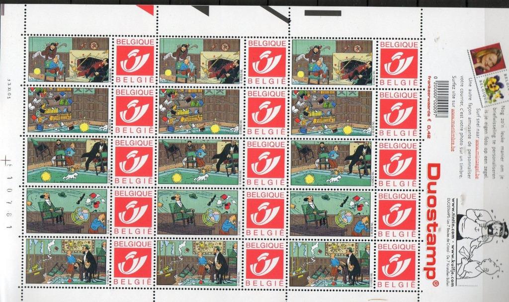 duostamps Tintin / Kuifje, Enlèvement ou Envoi