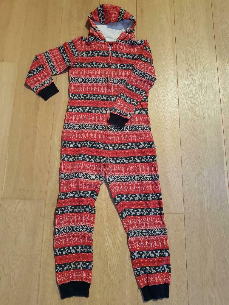 Onesie met 'rendier-print' (maat 146), Kinderen en Baby's, Ophalen of Verzenden, Gebruikt, Jongen of Meisje, Overige typen