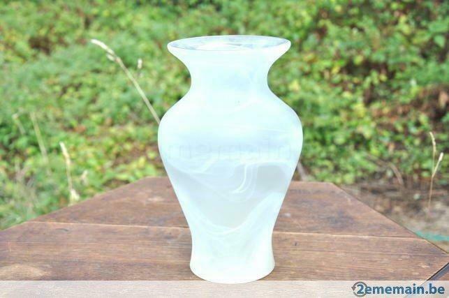 vase cintré marbré blanc jaune, Enlèvement ou Envoi, Utilisé