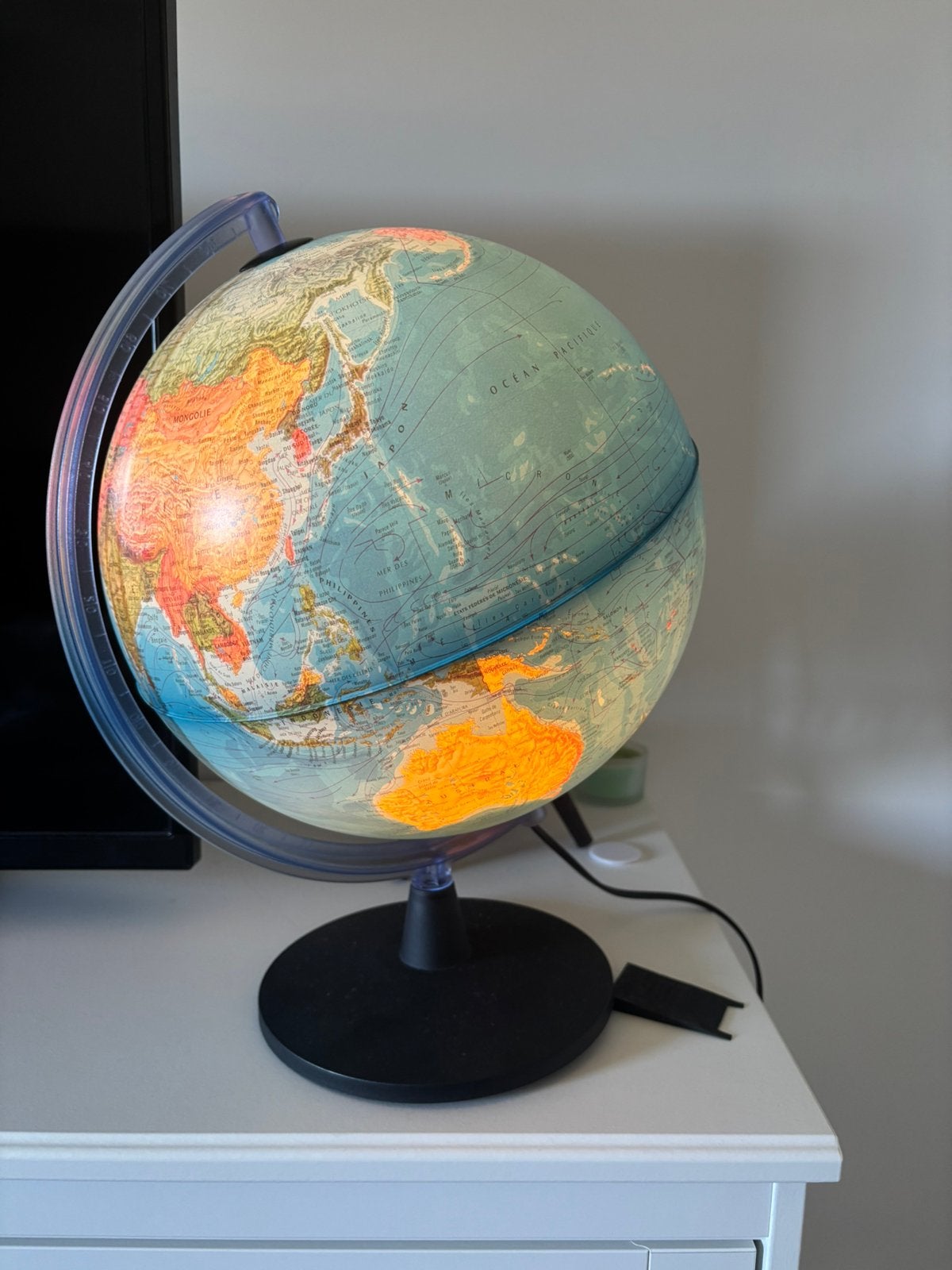 Wereldbol lamp, Huis en Inrichting, Ophalen, Zo goed als nieuw