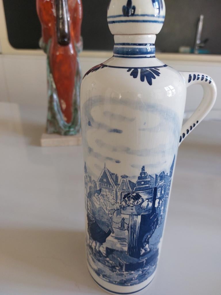 Bouteille de genievre bleu de Delft, Collections, Enlèvement ou Envoi, Comme neuf