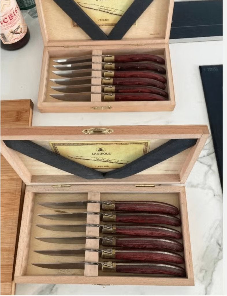Laguiole Luxury Line Steakmessen Olijfhout, Ophalen, Gebruikt, Laguiole
