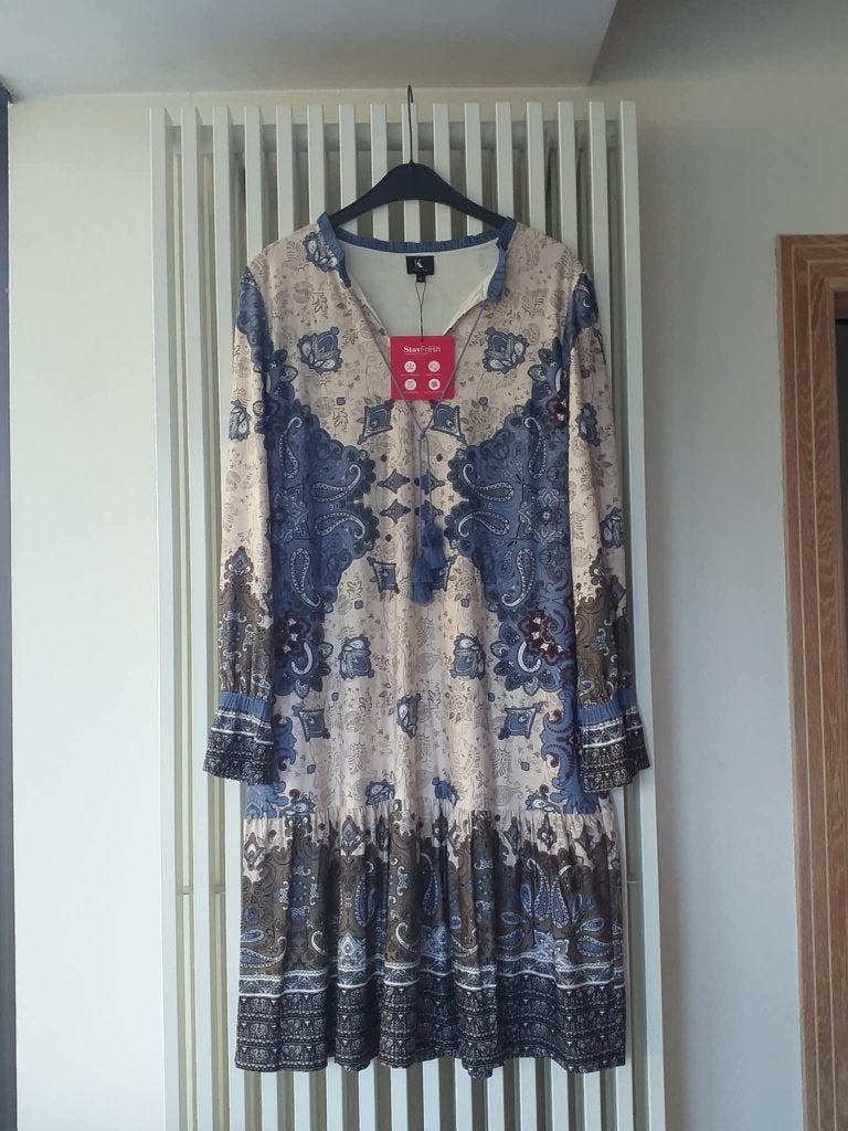 Jurk K-design XL, Kleding | Dames, K-design, Beige, Maat 42/44 (L), Nieuw