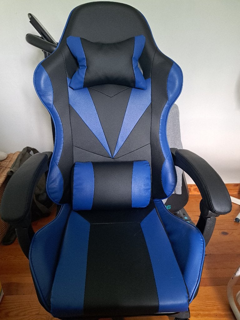 Fauteuil Gaming de Bureau avec Repose tête, Huis en Inrichting, Bureaustoelen, Ophalen, Gaming bureaustoel, Blauw, Nieuw