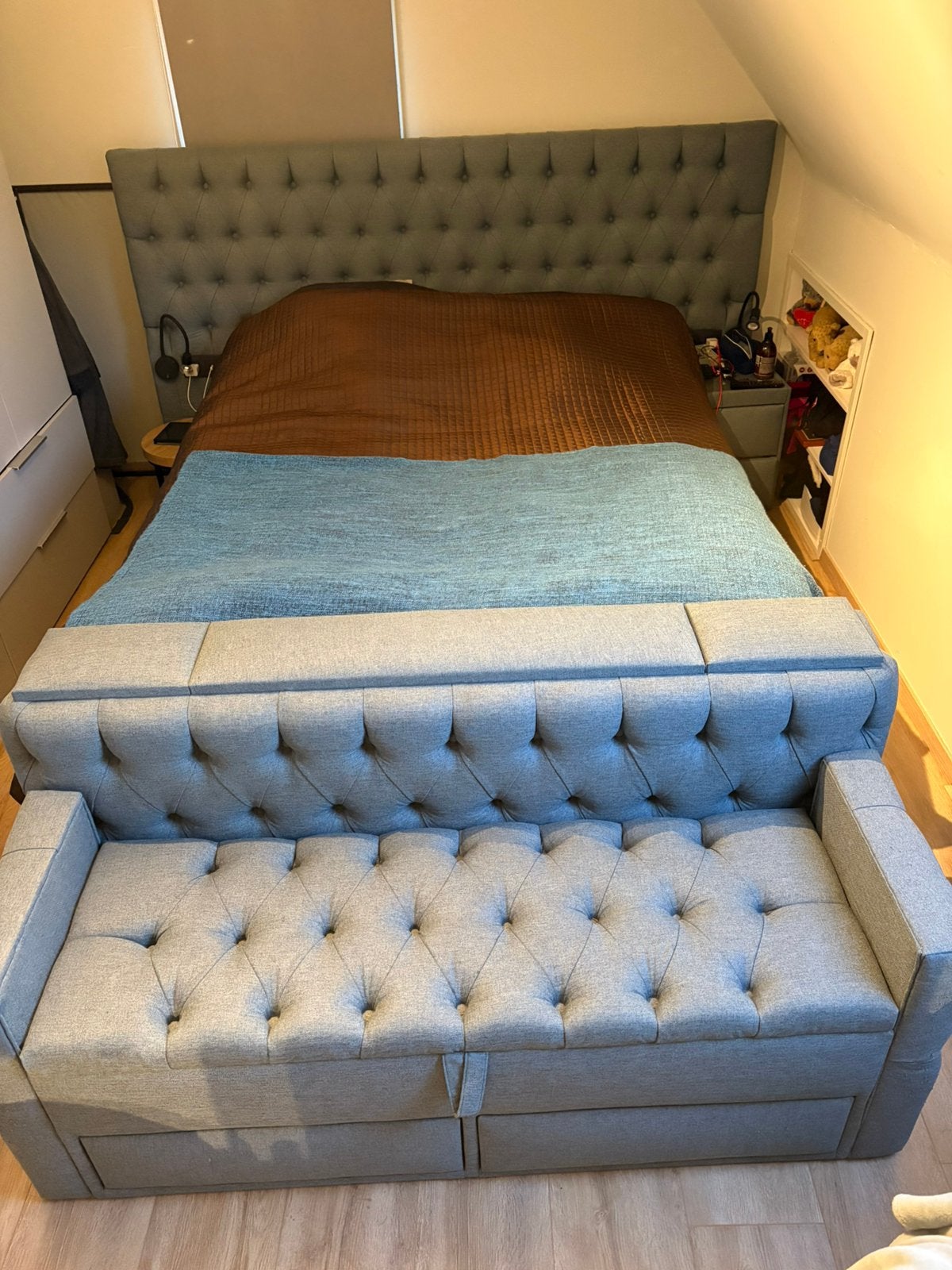 Sommier à ressorts de luxe, 210 cm, Enlèvement, Utilisé, 160 cm