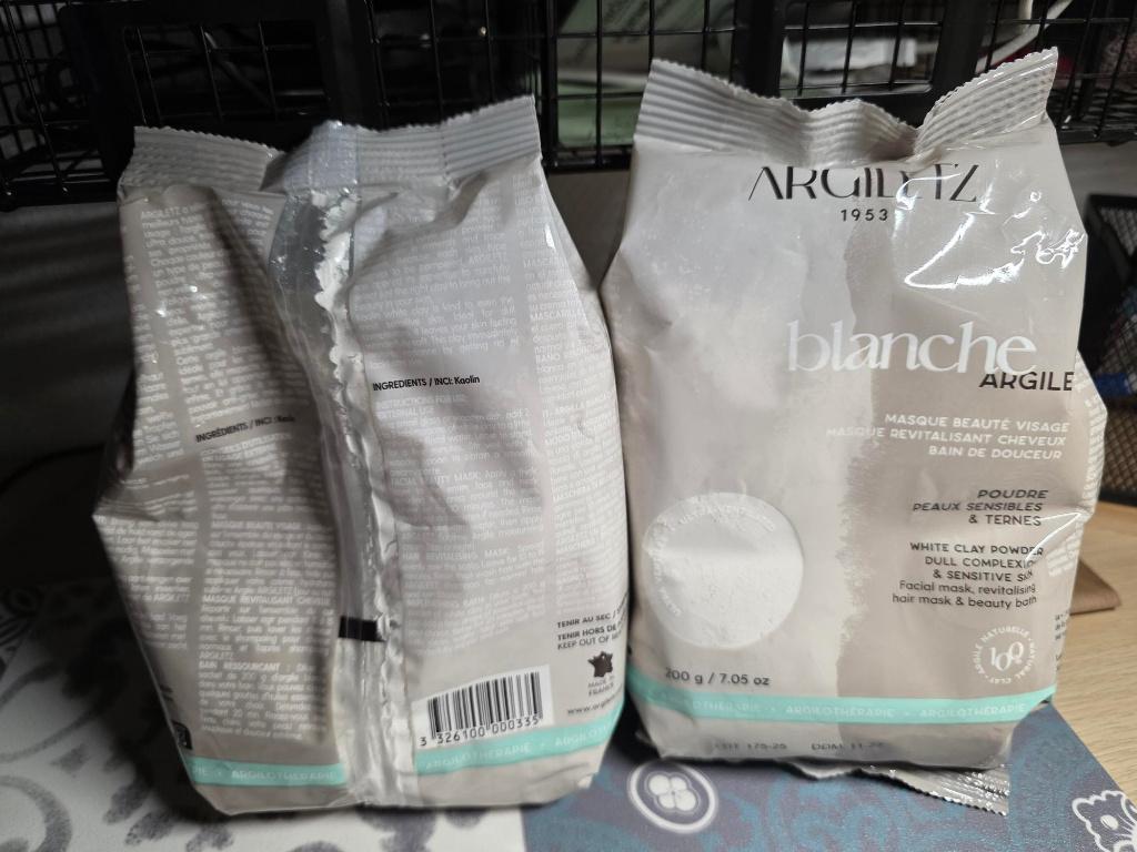 Argiletz Argile blanche ultra ventilée ( 2 x 200 g), Bijoux, Sacs & Beauté, Enlèvement, Neuf, Baignoire & Douche