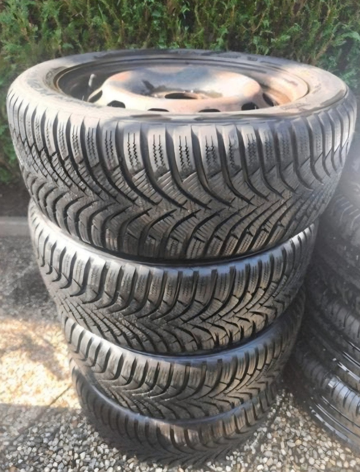 Zgan Winterset 15 inch Hankook (4x100) – 8mm profiel!, Ophalen, 15 inch, Velg(en), Winterbanden