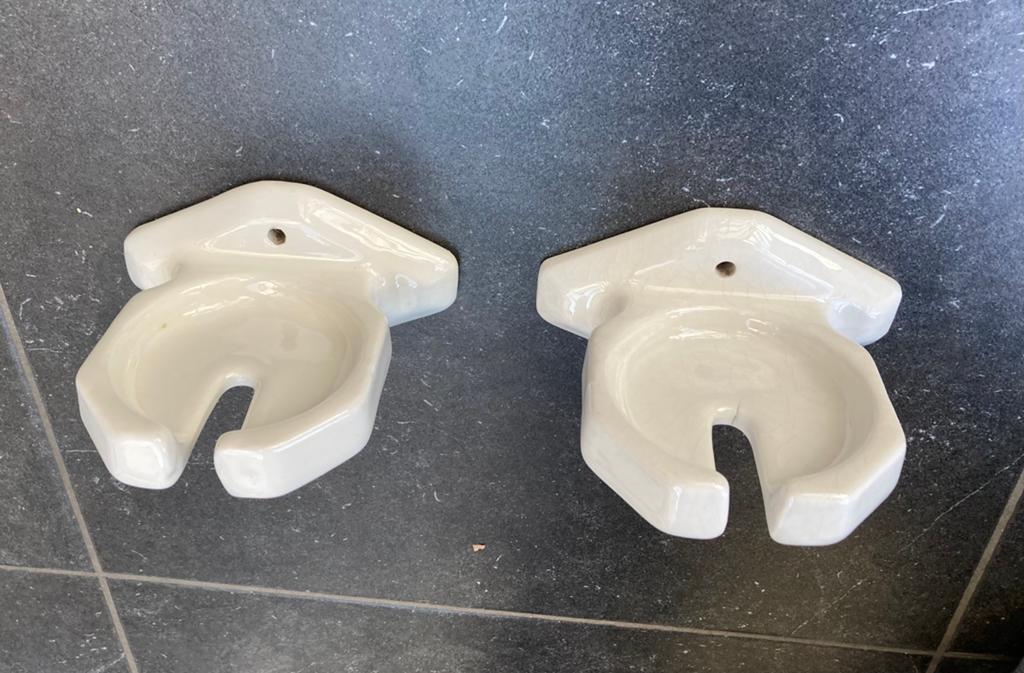 Vintage tandenborstel bekerhouders merk Unis, set van 2, Huis en Inrichting, Ophalen, Gebruikt
