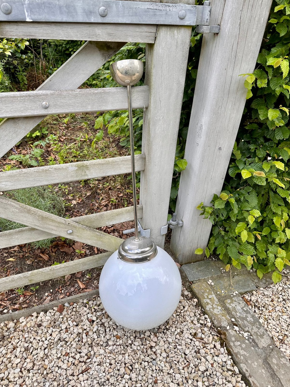 Artdeco luster met grote bol, Maison & Meubles, Lampes | Lampadaires, Enlèvement, Utilisé, Art deco