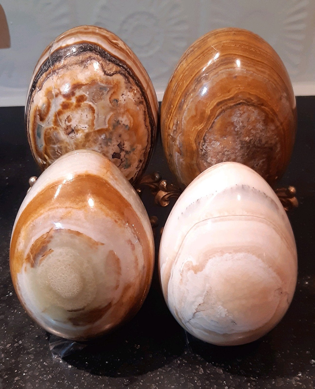 4 œufs en agate polie ou en marbre onyx, Enlèvement