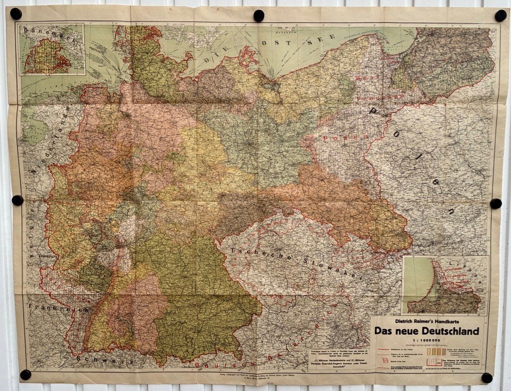 Carte "Das Neue Deutschland", 1919., Collections, Objets militaires | Général, Envoi