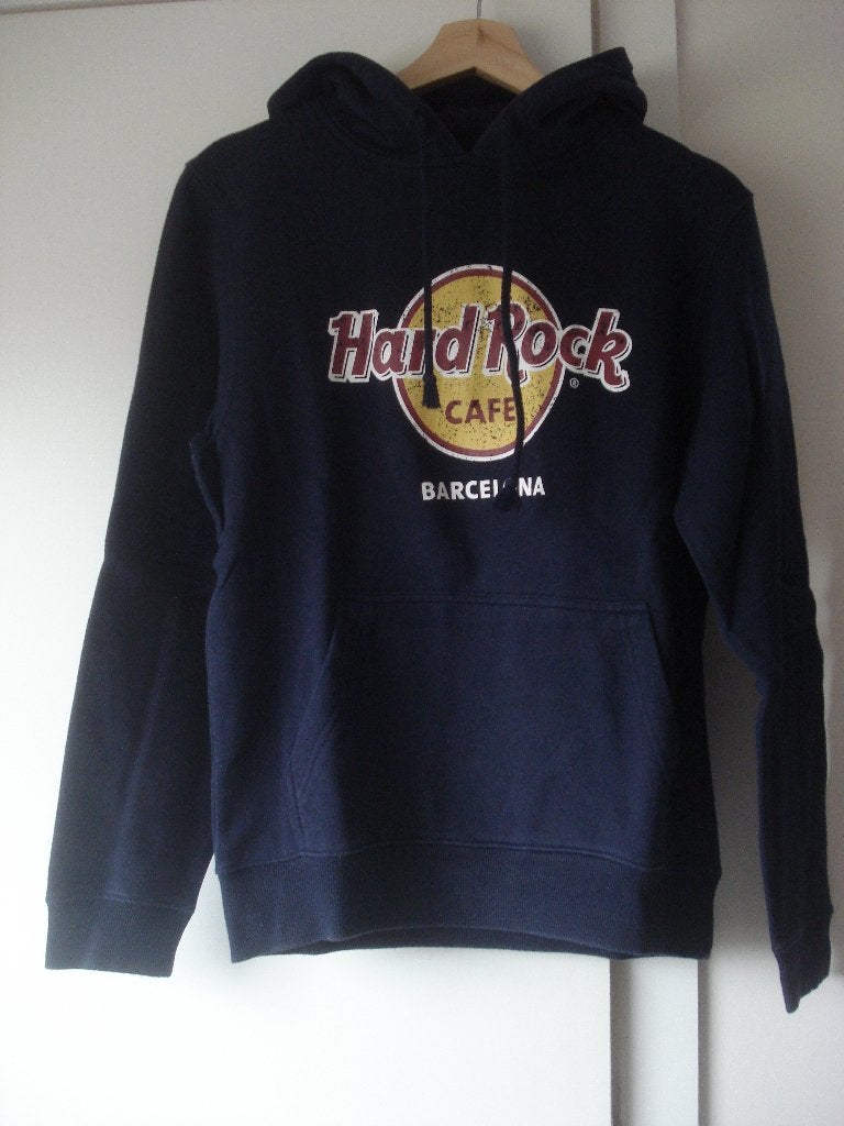 Originele Hardrock Café sweater Barcelona, mt M, Ophalen of Verzenden, Gedragen, Maat 38/40 (M), Blauw