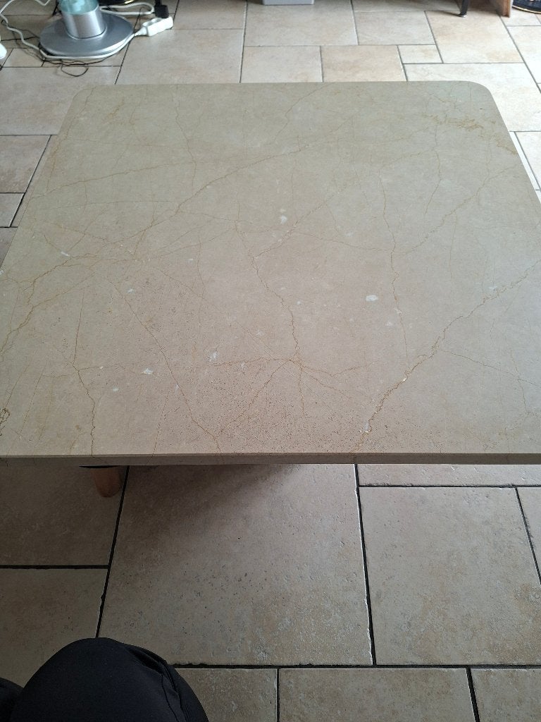 Vintage marmeren salon tafel, Huis en Inrichting, Tafels | Salontafels, Ophalen, Overige materialen, 50 tot 100 cm, 50 tot 100 cm