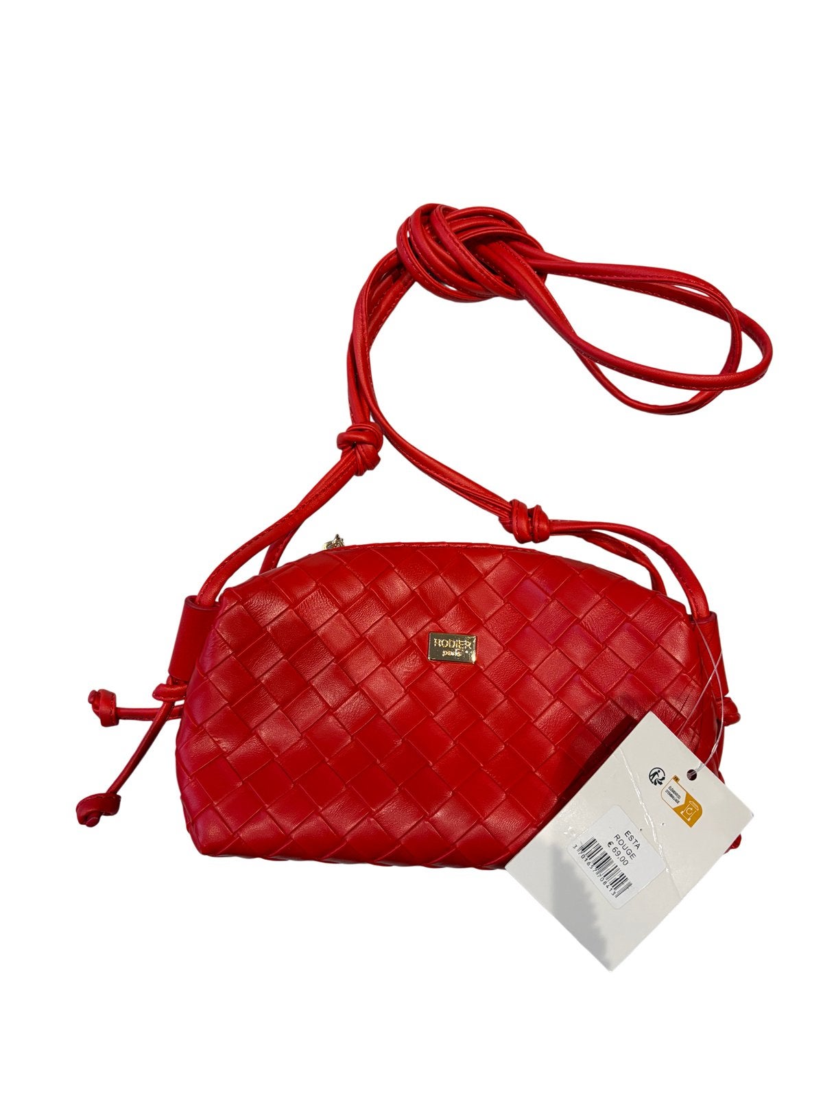 RODIER rode schoudertas - luxe gevlochten stijl - NIEUW, Handtassen en Accessoires, Ophalen of Verzenden, Nieuw, Rood, Handtas