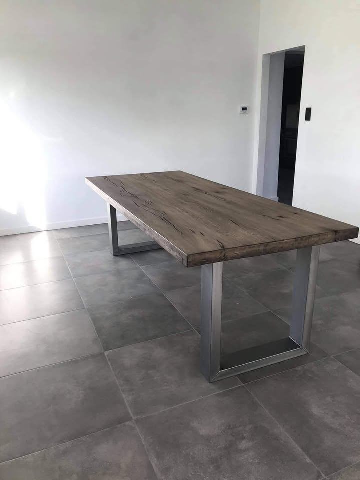 Eiken massieve tafel 240 cm, Huis en Inrichting, Ophalen, 100 tot 150 cm, Eikenhout, 200 cm of meer