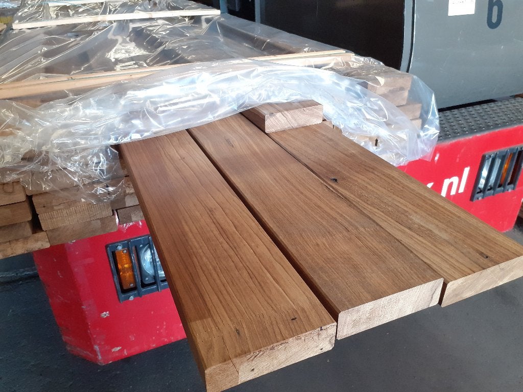 Poutres Thermo Fraké 38x130x5300mm - paquet de 42 pièces, Enlèvement ou Envoi, 250 cm ou plus, Poutres, Bois dur