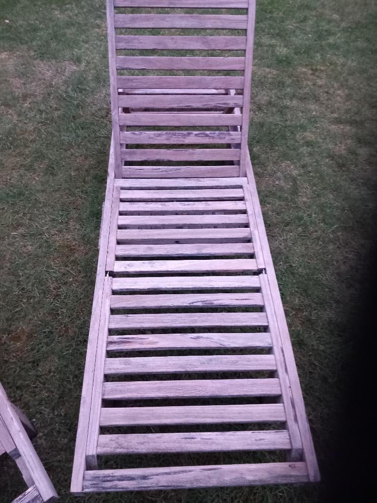 Teak ligbed, Tuin en Terras, Ligbedden, Ophalen of Verzenden, Gebruikt, Teakhout, Verstelbaar