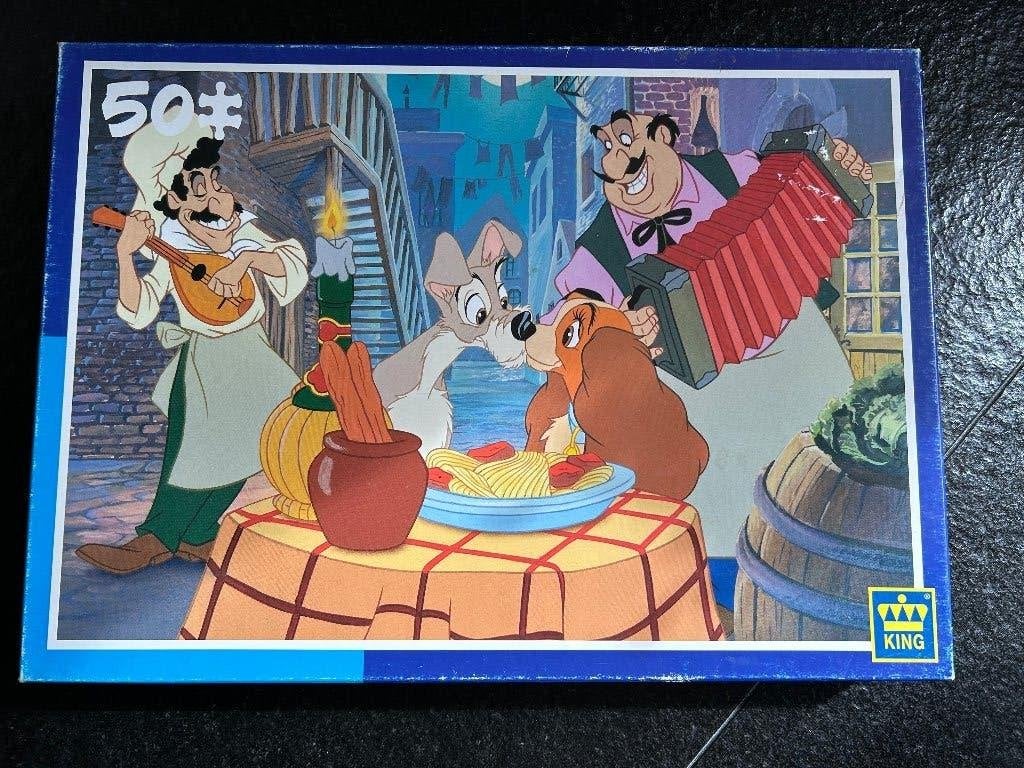 Puzzel van Walt Disney Lady en de vagebond 50 st, Kinderen en Baby's, Speelgoed | Kinderpuzzels, Ophalen, Gebruikt
