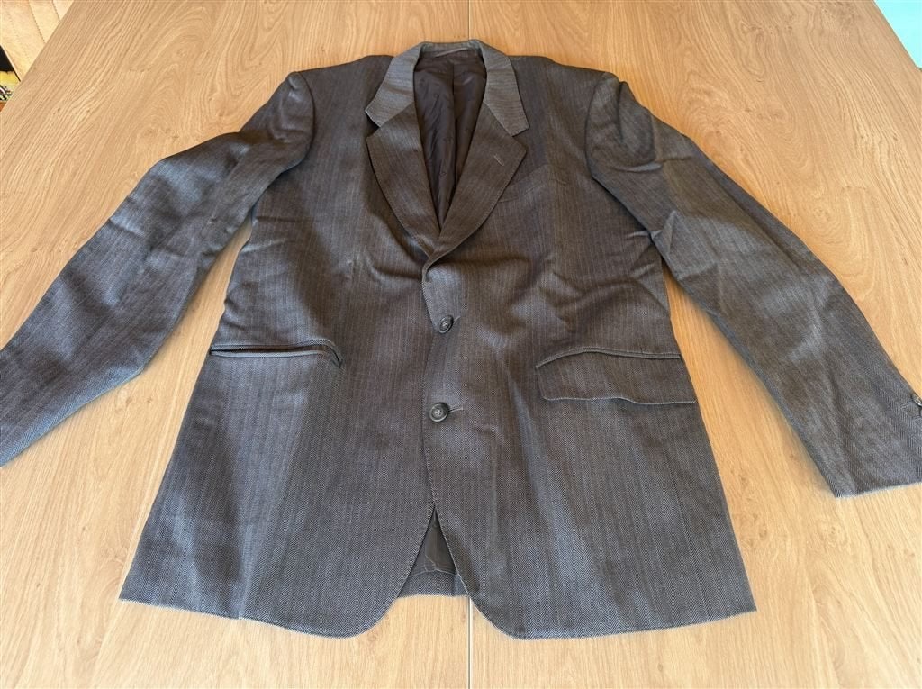 Christian Dior Monsieur Heren Wollen Pinstripe Blazer Grijs, Kleding | Heren, Kostuums en vesten, Ophalen of Verzenden, Zo goed als nieuw