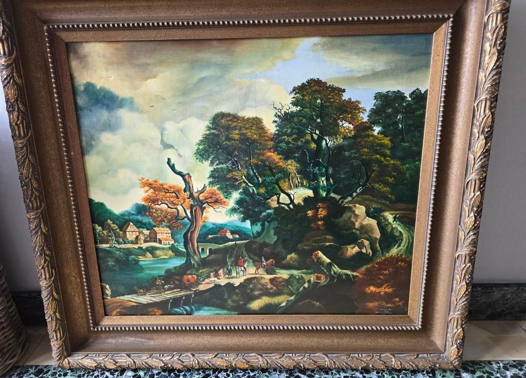 Schilderij op doek van Frans Baeyens, Enlèvement ou Envoi