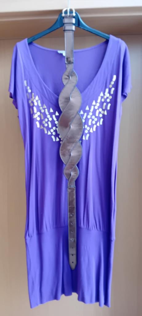 Mauve tuniekjurk maat 34/36 met riem, 3 suisses, Paars, Ophalen of Verzenden, Maat 36 (S)