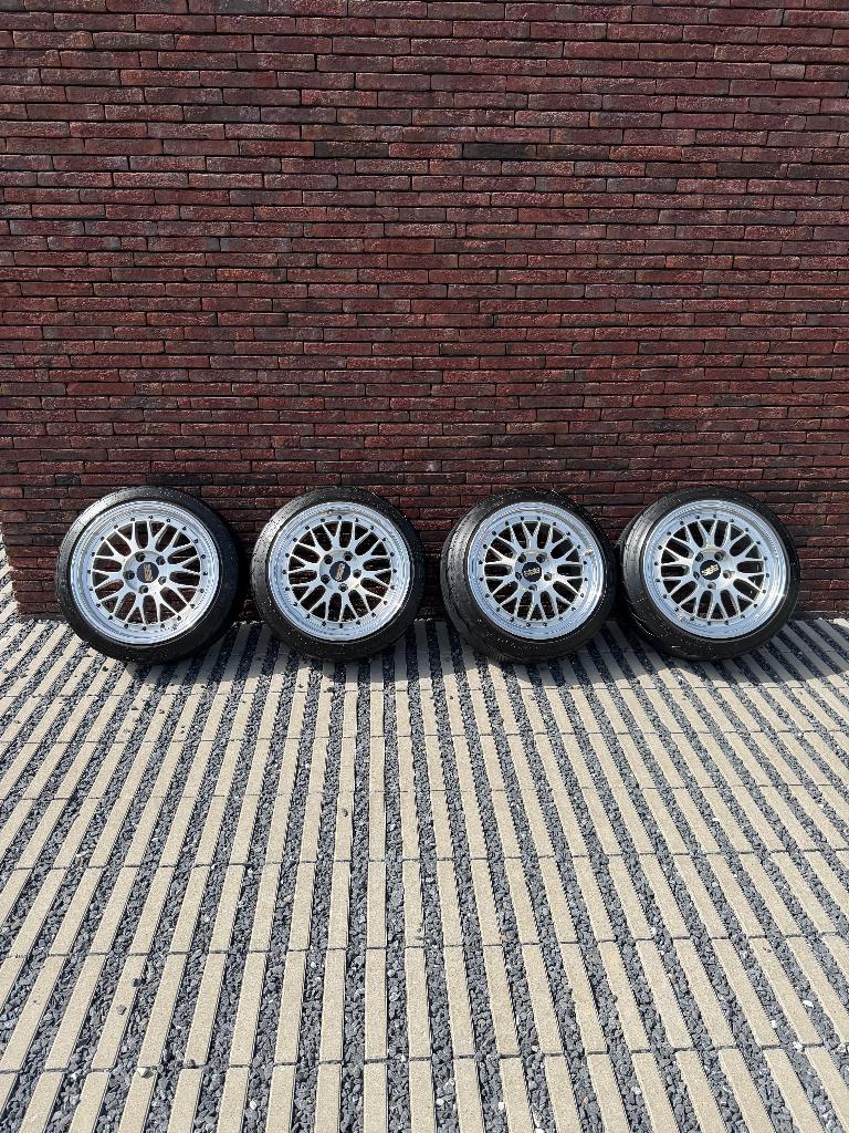 BBS Lemans breedset + Semi-slicks (5x114,3 of 4x100 adapter), Pneus et Jantes, Véhicule de tourisme, Pneus été, 205 mm
