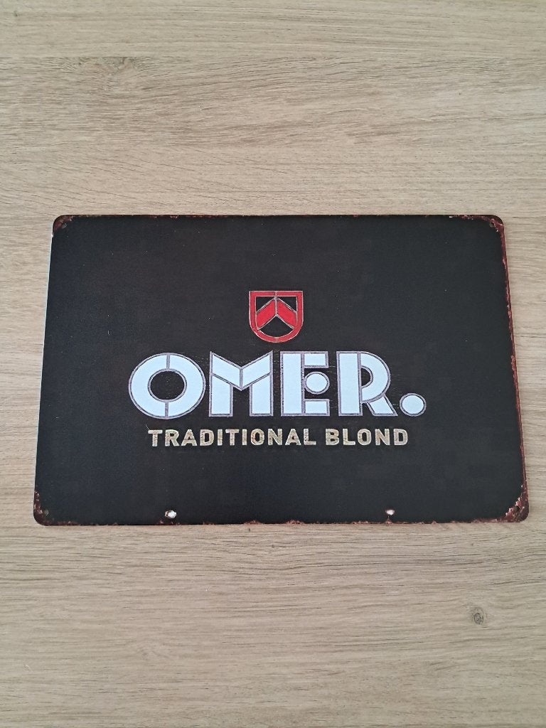 Omer retro look reclame bord., Enlèvement ou Envoi, Neuf, Panneau publicitaire