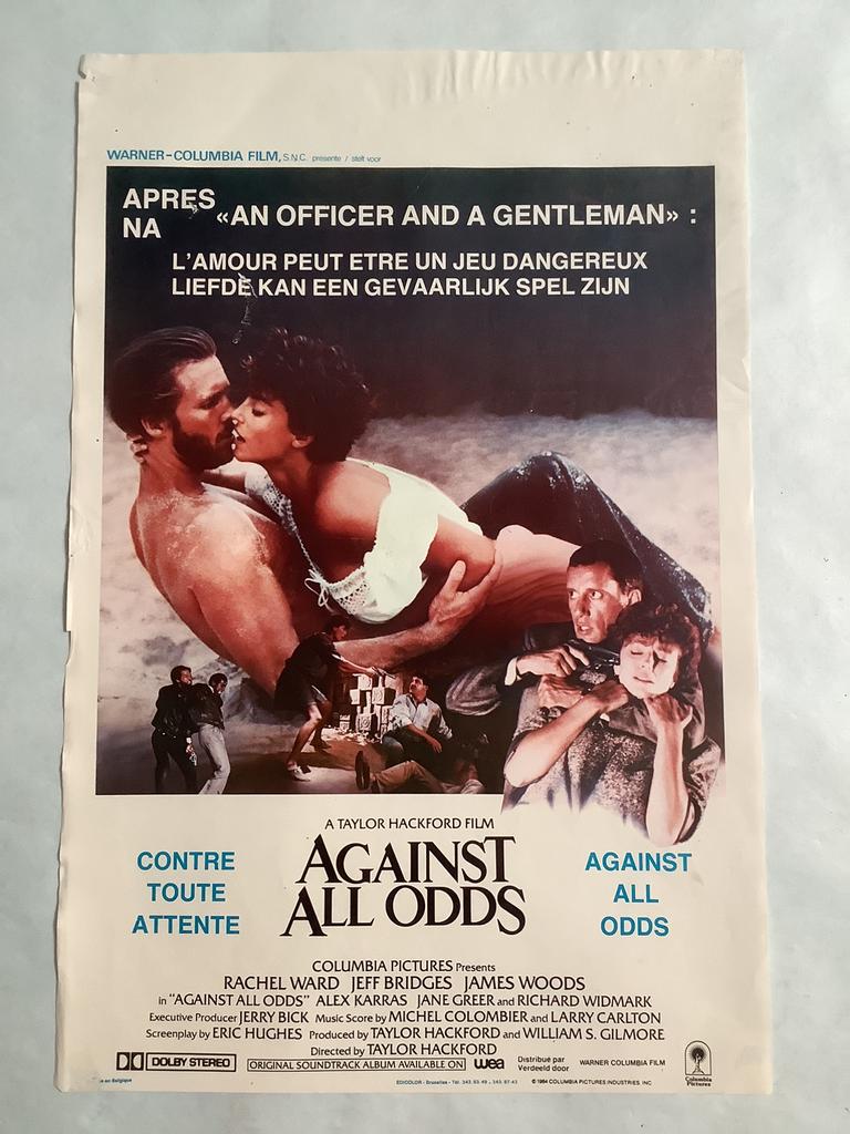 AGAINST ALL ODDS   Filmposter   36-54 cm  used, Verzamelen, Ophalen of Verzenden