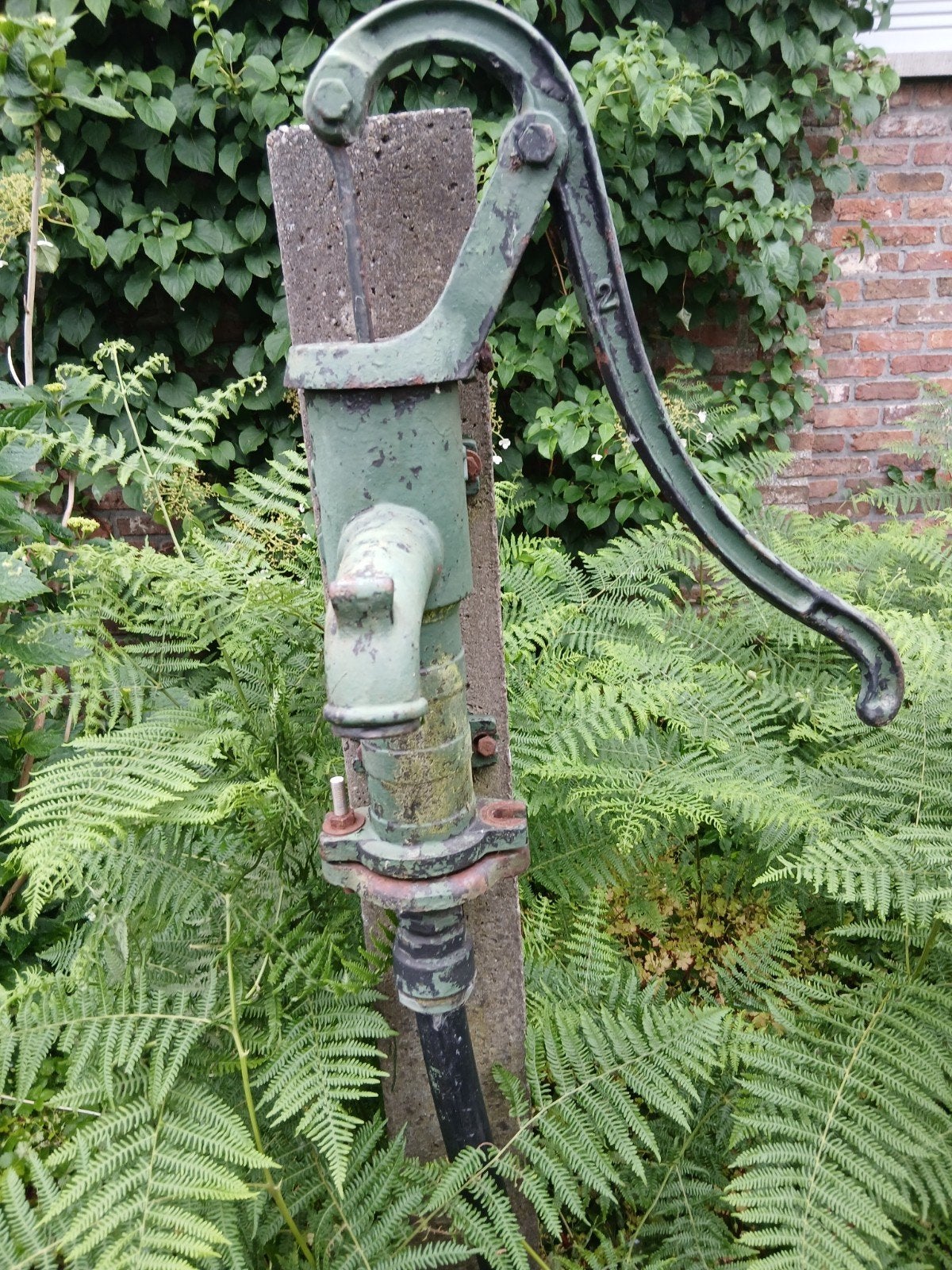 gietijzeren oude handpomp, Ophalen