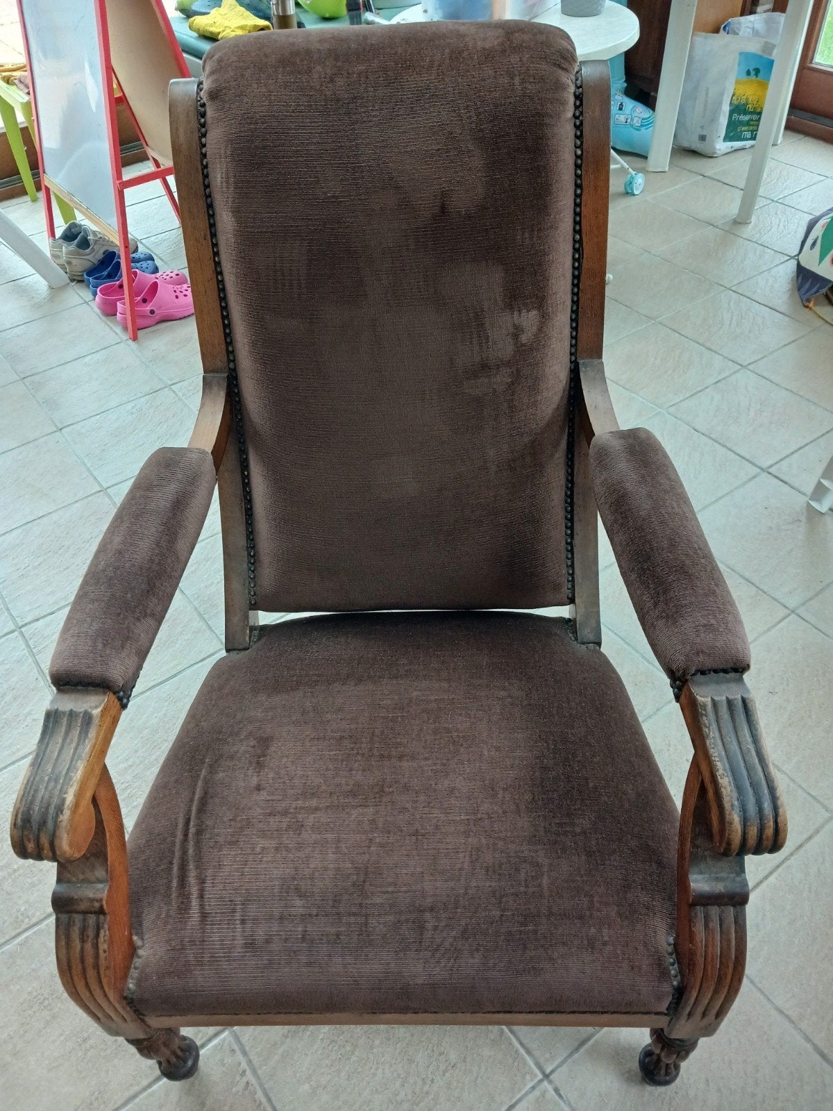 FAUTEUIL VOLTAIRE 19eme siècle,Louis-Philippe, Moins de 75 cm, VOLTAIRE, Bois, Enlèvement