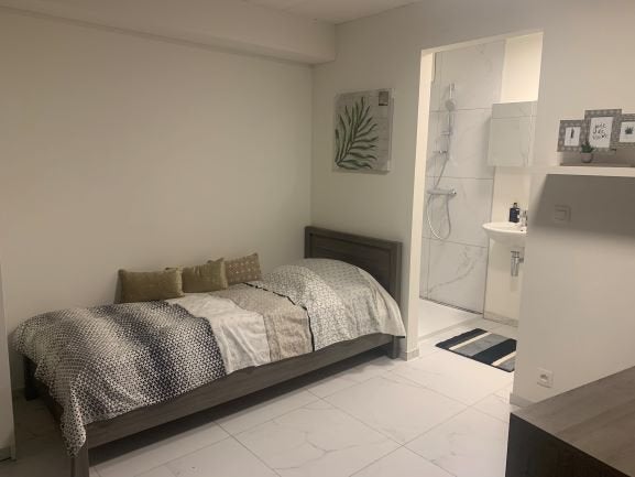Bureaumeubel, open kast en bed gratis op te halen, 90 cm, Une personne, Brun, Enlèvement