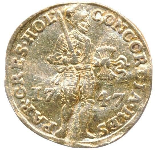 Holland Gouden Dukaat 1747 Lastiger jaar, Ophalen of Verzenden, Goud