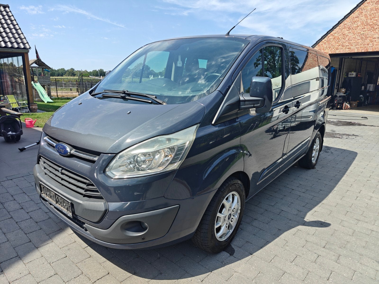 Ford transit custom 2013 2.2 dubbel cabine, Autos, Camionnettes & Utilitaires, Euro 5, Achat, Boîte manuelle, 5 portes
