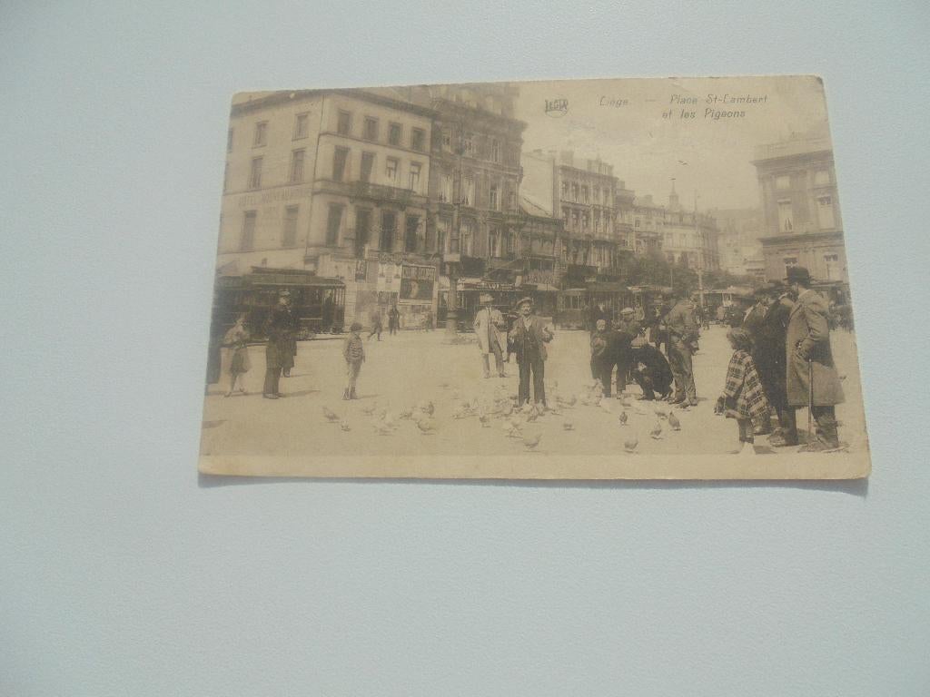 liége-place st.lambert et les pigeons, Verzenden, 1920 tot 1940, Gelopen, Luik