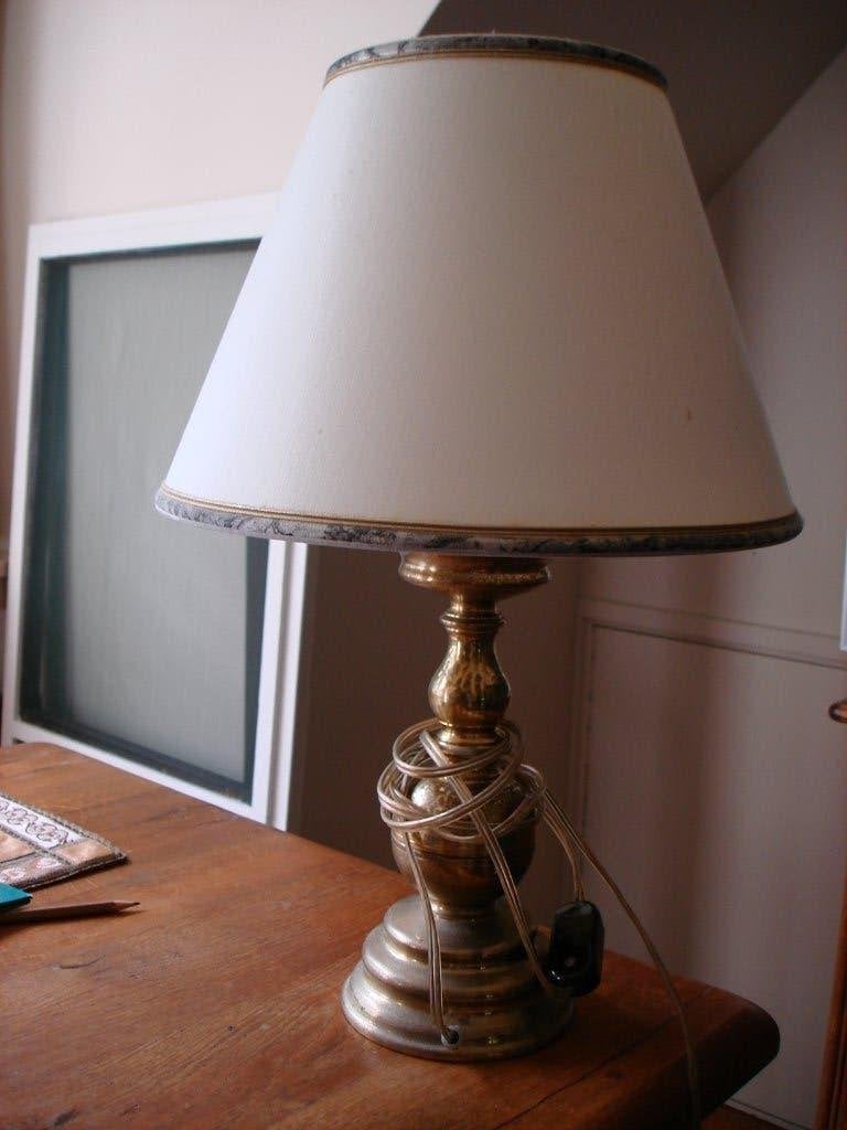 Koperen lampadair met kap, Antiek en Kunst, Ophalen
