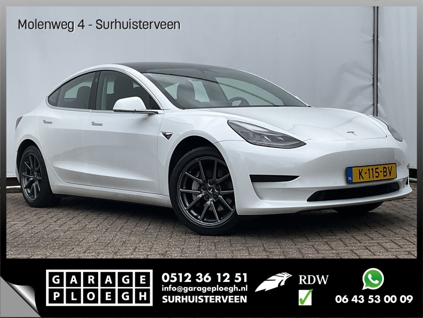 Tesla Model 3 RWD Plus 60 kWh LFP Leer Pano, Auto's, Automaat, Electronic Stability Program (ESP), Wit, Berline