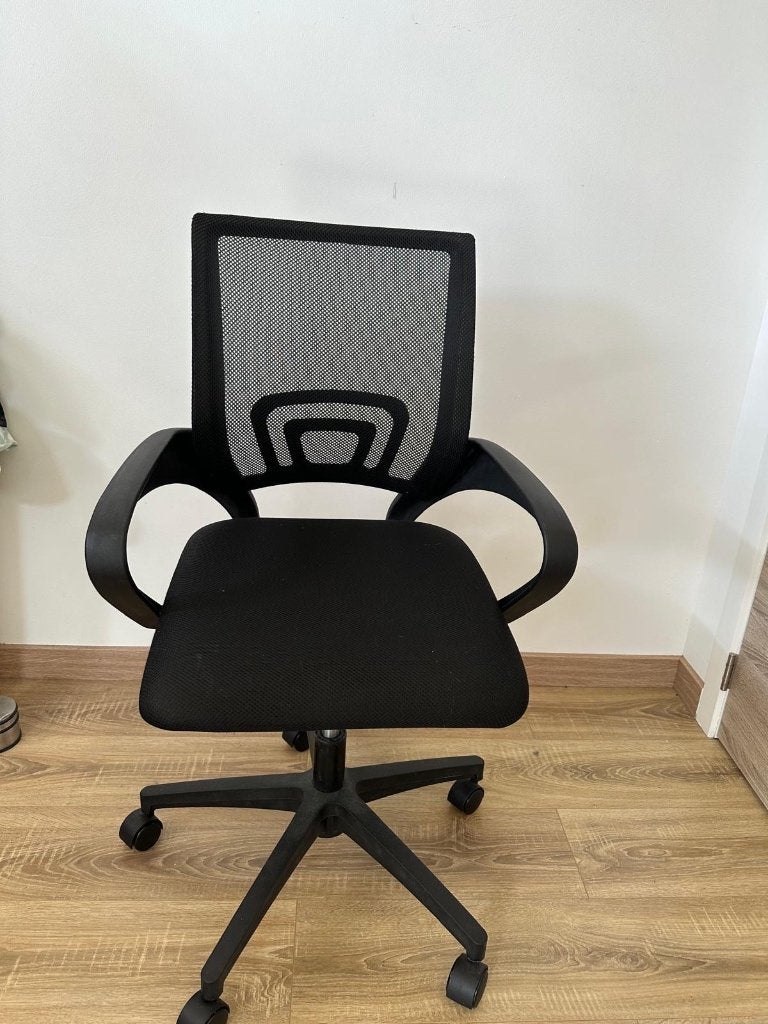 Zwarte bureau stoel, Ophalen, Zo goed als nieuw, Zwart, Bureaustoel