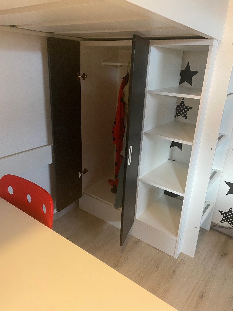 Hoogslaper met matras en bureau, Maison & Meubles, Chambre à coucher | Lits, Enlèvement, Comme neuf, Une personne