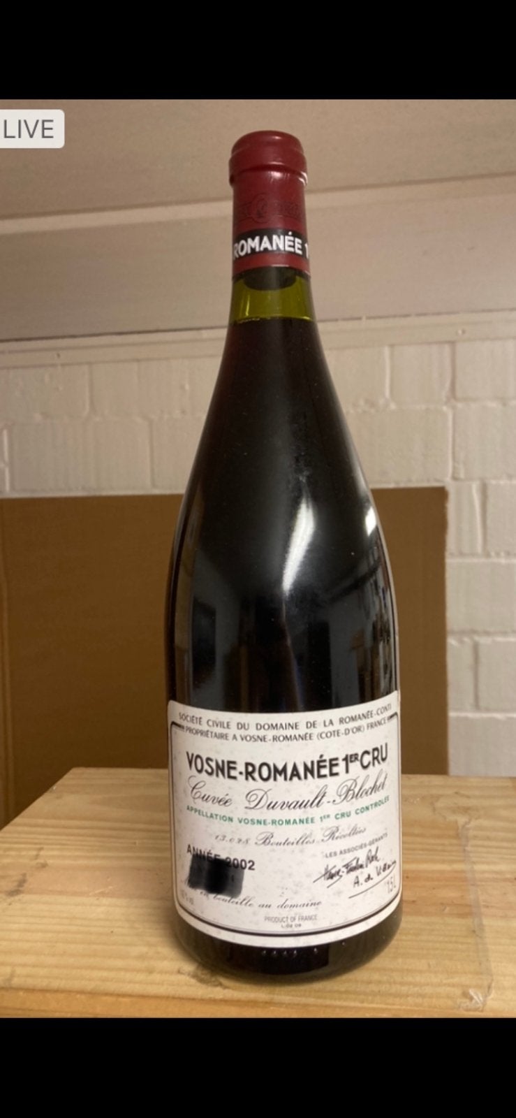 Vosne-Romanée 1 cru magnum (DRC), Ophalen, Frankrijk, Zo goed als nieuw, Rode wijn