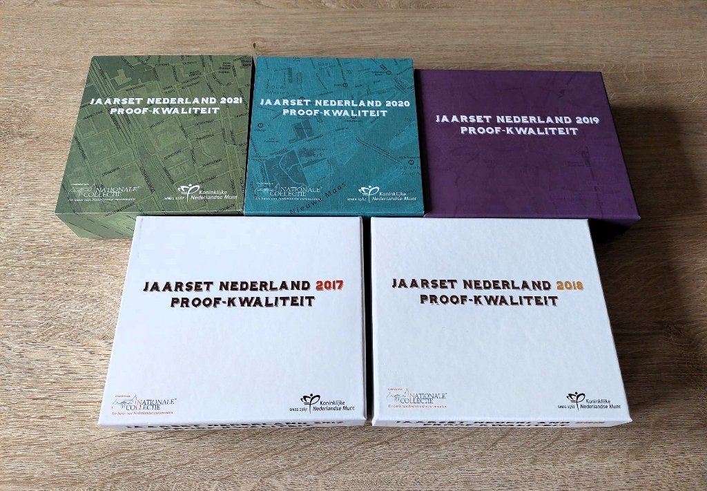 5x steden jaarsetjes euro Nederland Proof speciale 2 euro en, Timbres & Monnaies, Argent, Autres valeurs, Série, Autres pays