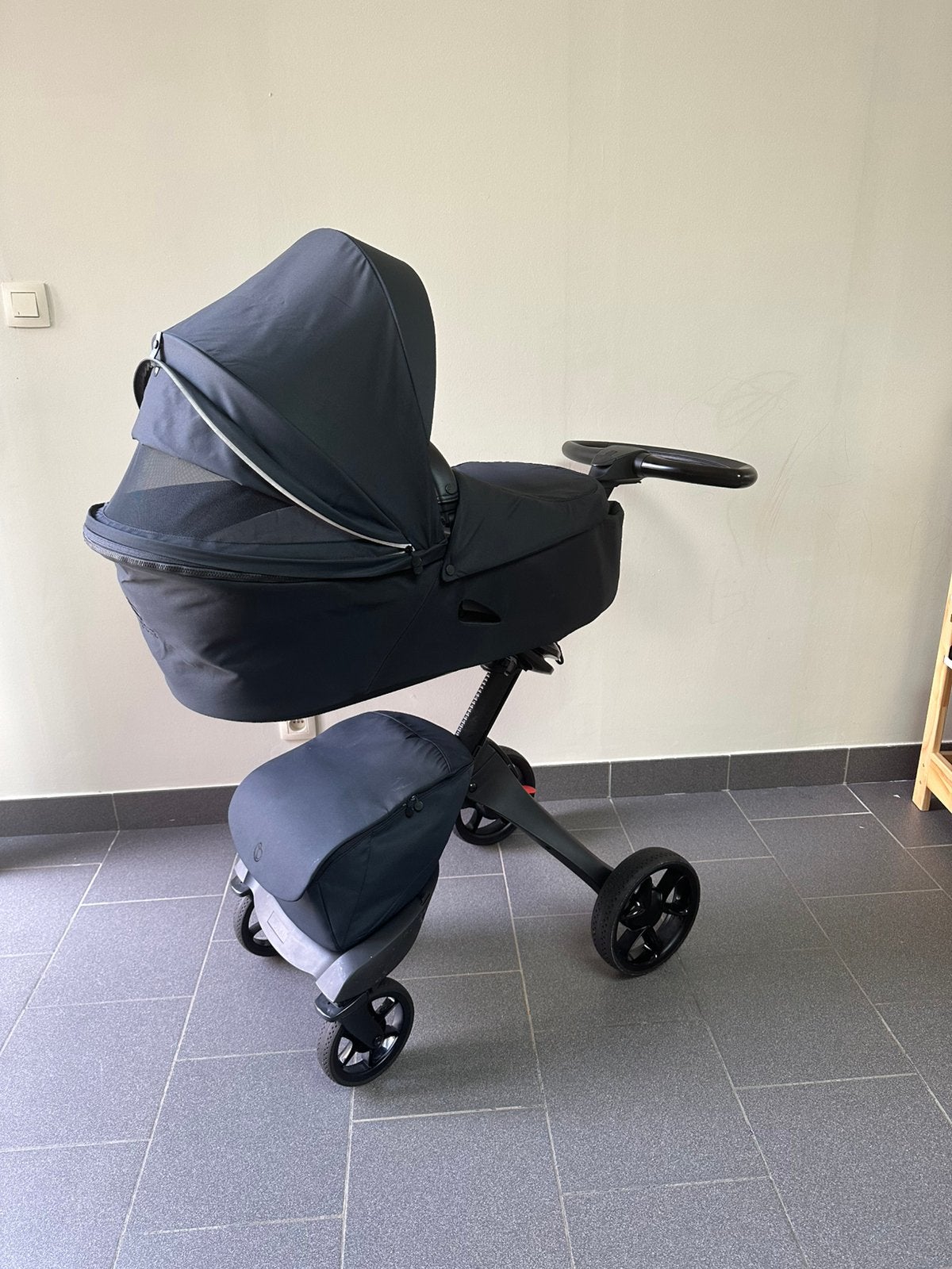 Stokke Xplory X Rich Black 3 in 1 - COMPLEET, Kinderen en Baby's, Ophalen, Zo goed als nieuw, Maxi-Cosi, Regenhoes