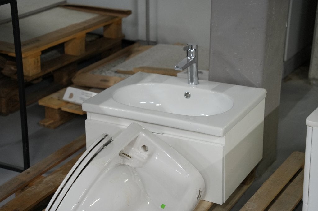 Porcelein lavabo met onderkast, Huis en Inrichting, Ophalen, Zo goed als nieuw